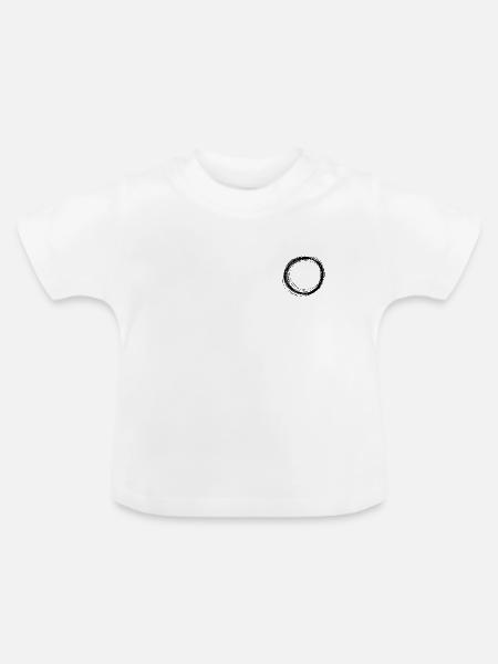 Kreis schwarz klein / Geschenk Geschenkidee - Baby Bio-T-Shirt mit Rundhals - Weiß