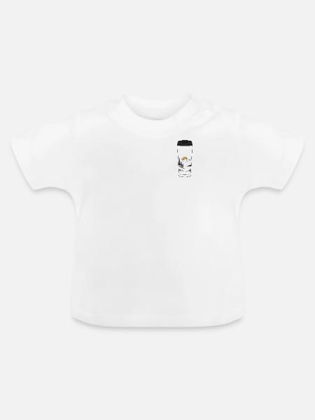 Kaffeebecher Sonnenaufgang - Baby Bio-T-Shirt mit Rundhals - Weiß