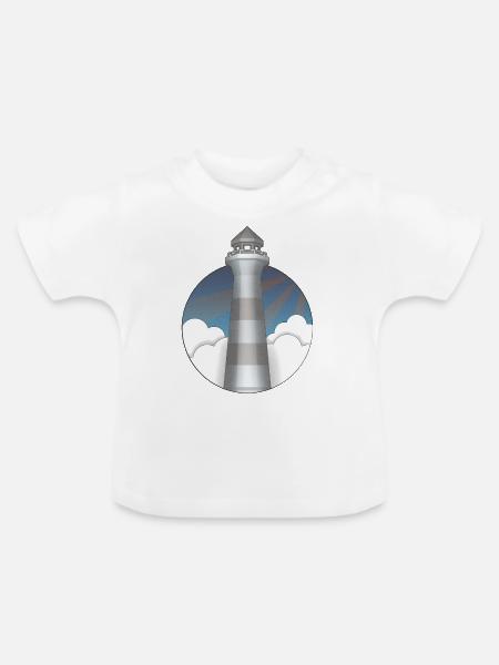 Leuchtturm - Baby Bio-T-Shirt mit Rundhals - Weiß