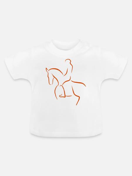 dressurpferd - Baby Bio-T-Shirt mit Rundhals - Weiß