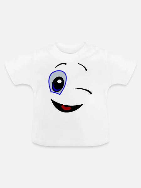Smiley - Baby Bio-T-Shirt mit Rundhals - Weiß