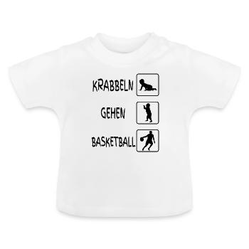 Basket-ball de bébé drôle - T-shirt bio col rond Bébé - blanc - Devant