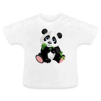 panda - T-shirt bio col rond Bébé - blanc - Devant