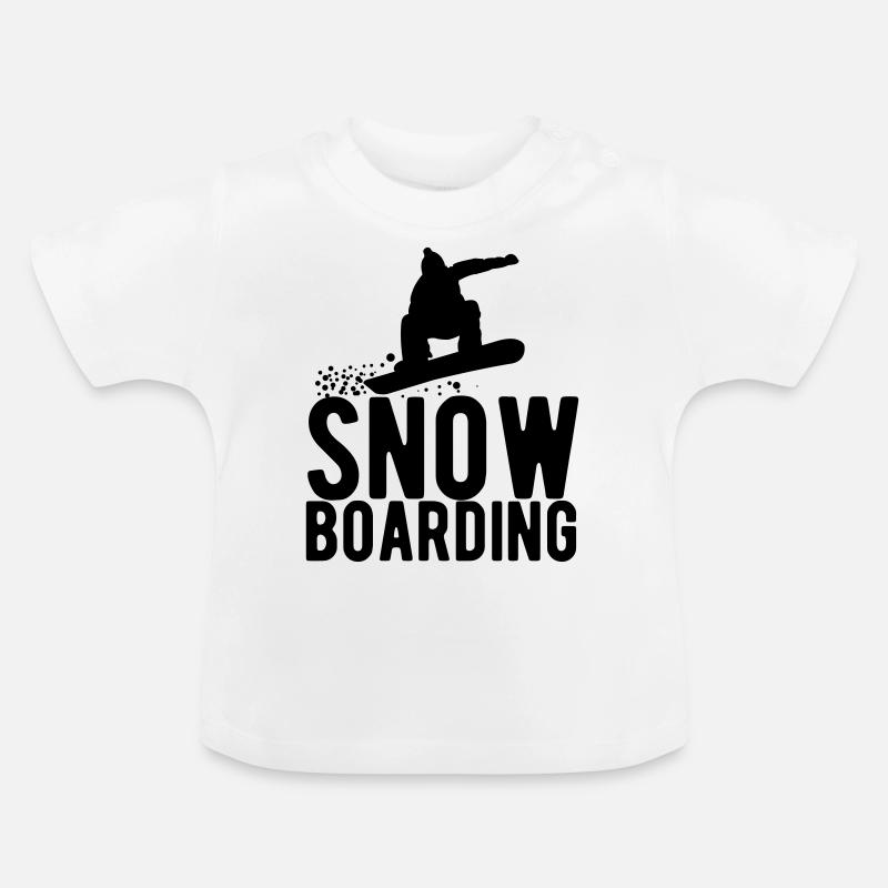 snowboard snowboard - T-shirt bio col rond Bébé - blanc