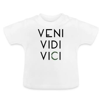 Veni vidi vici Lorbeer Latein - Baby Bio-T-Shirt mit Rundhals - Weiß - Vorne
