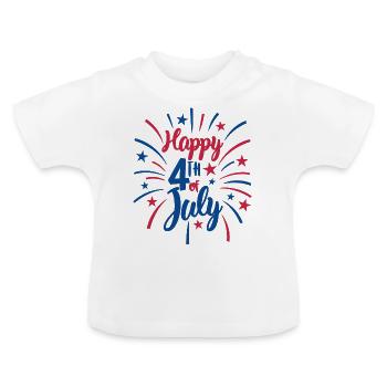 Independence Day 4th July Independence Day America - Baby Organic T-Shirt with Round Neck - white - Front