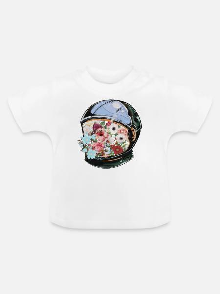 In Blüte - Baby Bio-T-Shirt mit Rundhals - Weiß