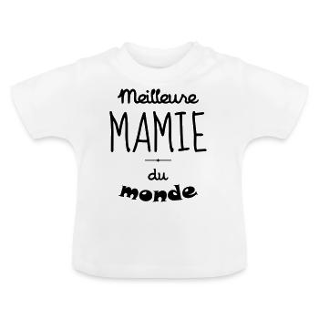 Grandma Oma Großmütter Mamy Mamie Grand-Mère - Baby Organic T-Shirt with Round Neck - white - Front
