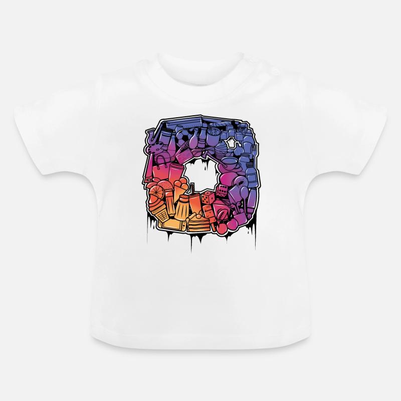 Instagram doodle logo - T-shirt bio col rond Bébé - blanc