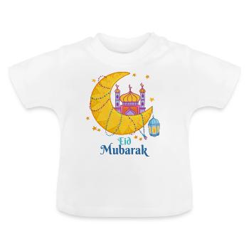 Eid Mubarak - Baby Organic T-Shirt with Round Neck - white - Front