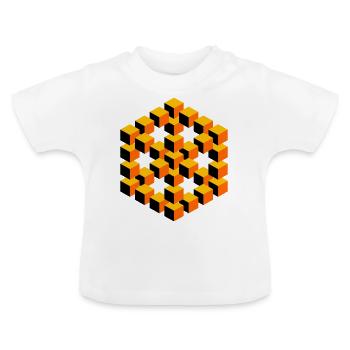 unmögliche Figur Escher Würfel Geometrie Phantasie - Baby Bio-T-Shirt mit Rundhals - Weiß - Vorne