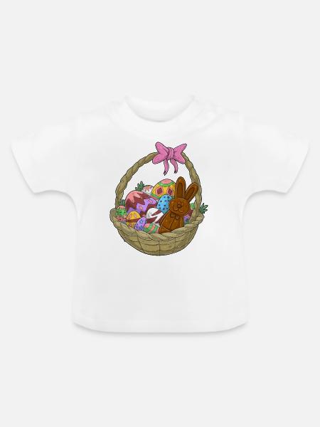 Osternest - Baby Bio-T-Shirt mit Rundhals - Weiß