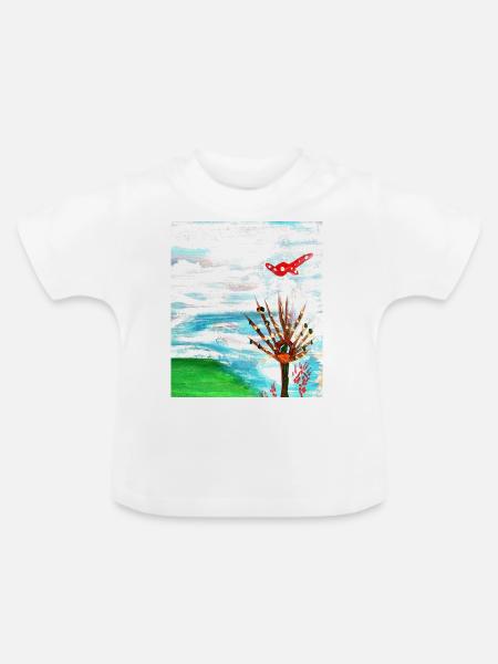 Ankunft - Baby Bio-T-Shirt mit Rundhals - Weiß