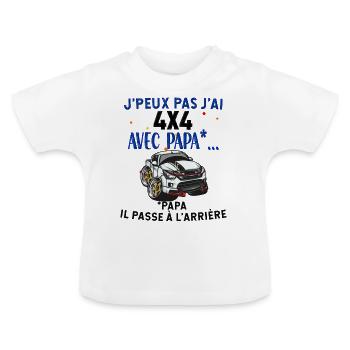 Bébé En Voiture Cadeau Drôle Future Naissance - T-shirt bio col rond Bébé - blanc - Devant
