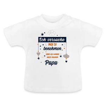 Geschenk zur Geburt Papa Vater werden - Baby Bio-T-Shirt mit Rundhals - Weiß - Vorne