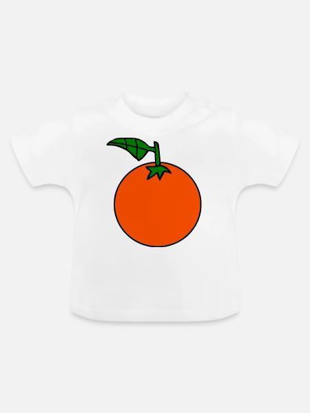 Orange - Baby Bio-T-Shirt mit Rundhals - Weiß