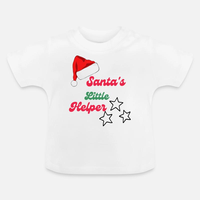Le petit assistant du Père Noël Version 2 - T-shirt bio col rond Bébé - blanc