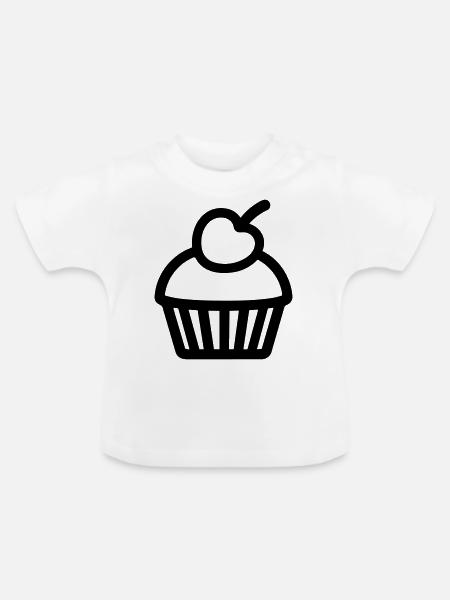 Cupcake - Baby Bio-T-Shirt mit Rundhals - Weiß