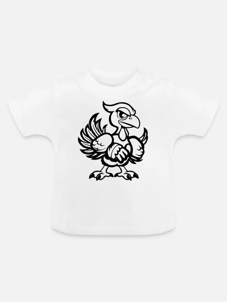 truthuhn comic - Baby Bio-T-Shirt mit Rundhals - Weiß