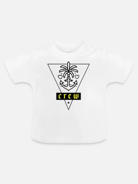 Crew Anker Liebe Urlaub - Baby Bio-T-Shirt mit Rundhals - Weiß