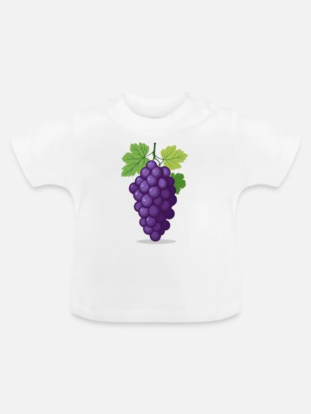 Weintrauben - Baby Bio-T-Shirt mit Rundhals - Weiß