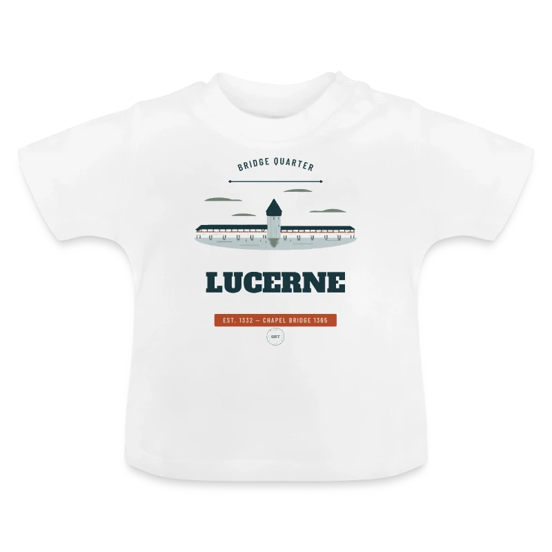 Abzeichen Lucerne auf baby organic t-shirt with round neck