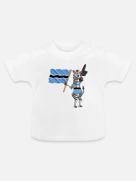 Botsuaner Zebra - Baby Bio-T-Shirt mit Rundhals - Weiß