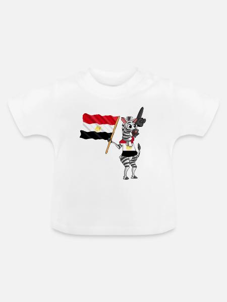 Ägypter Zebra - Baby Bio-T-Shirt mit Rundhals - Weiß