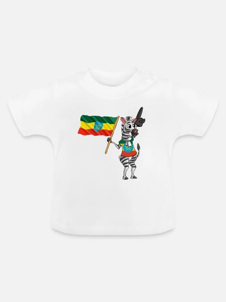 Äthiopier Zebra - Baby Bio-T-Shirt mit Rundhals - Weiß
