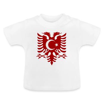 Albanien Türkei Flagge - Baby Bio-T-Shirt mit Rundhals - Weiß - Vorne