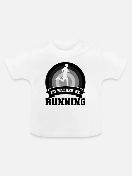 Lustiger Läufer Witz - Baby Bio-T-Shirt mit Rundhals - Weiß