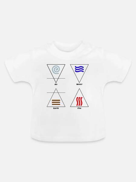 Die vier Elemente Alchemie Symbole Wicca - Baby Bio-T-Shirt mit Rundhals - Weiß