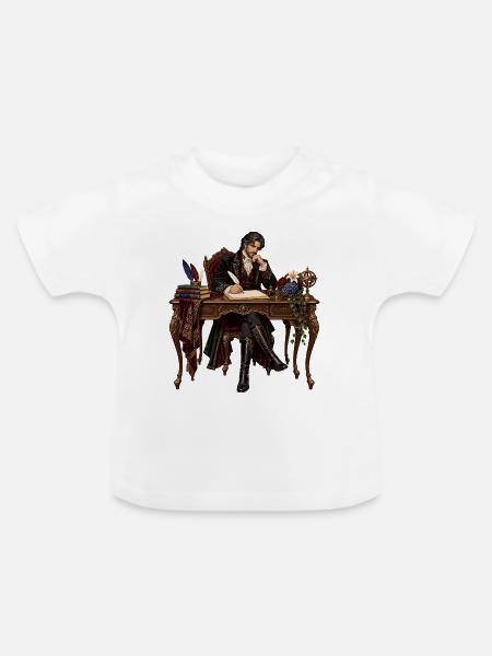 Literat am Barocktisch - Baby Bio-T-Shirt mit Rundhals - Weiß