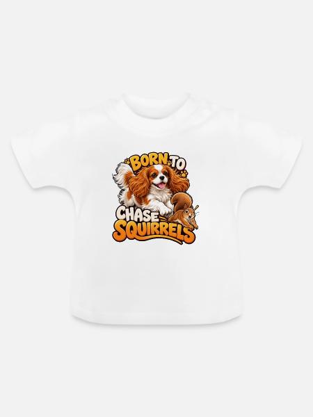 Kavallerier King Charles Spaniel - Baby Bio-T-Shirt mit Rundhals - Weiß