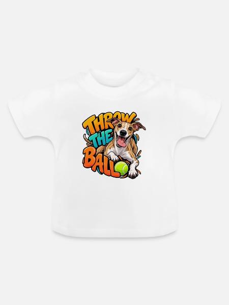 Whippet - Baby Bio-T-Shirt mit Rundhals - Weiß