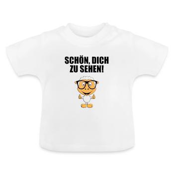 SCHAF - BRILLE - SCHÖN, DICH ZU SEHEN! - Baby Bio-T-Shirt mit Rundhals - Weiß - Vorne