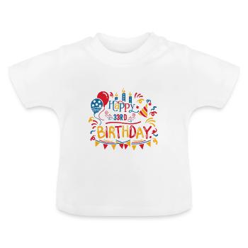 Alles Gute zum 33. Geburtstag Dreiunddreißig 33 Jahre altes Geschenk - Baby Bio-T-Shirt mit Rundhals - Weiß - Vorne