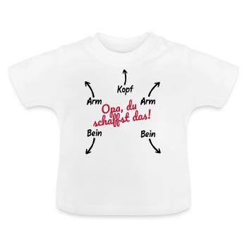 Grandpa, you can do Grandfather Baby Funny Opi - Baby Organic T-Shirt with Round Neck - white - Front