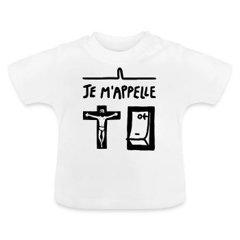 CHRISTOPHE - T-shirt bio col rond Bébé - blanc - Devant