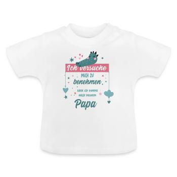 Geschenk zur Geburt Papa Vater werden lustig - Baby Bio-T-Shirt mit Rundhals - Weiß - Vorne