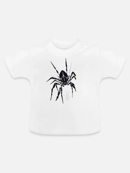 spinne,schwarz,tarantel,illustration - Baby Bio-T-Shirt mit Rundhals - Weiß