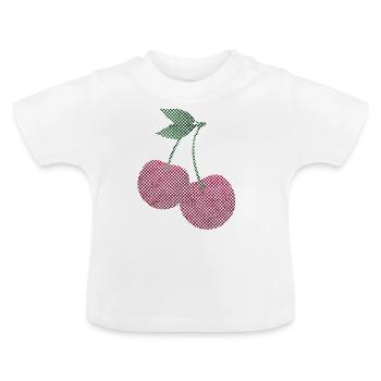 Süße Kirsche Frucht Erdbeere Geschenk kirschbaum - Baby Bio-T-Shirt mit Rundhals - Weiß - Vorne