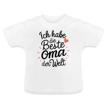 Beste Oma - Baby Bio-T-Shirt mit Rundhals - Weiß - Vorne