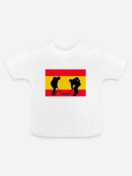 Spanien Flagge - Baby Bio-T-Shirt mit Rundhals - Weiß