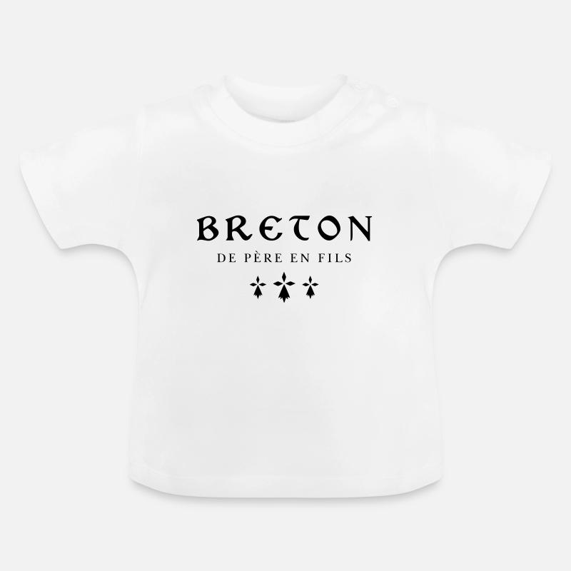 Breton de père en fils - T-shirt bio col rond Bébé - blanc