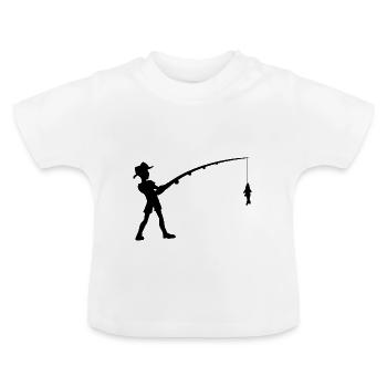 Fishing Anglers Fishing Fishing Fishing Fishing - Baby Organic T-Shirt with Round Neck - white - Front