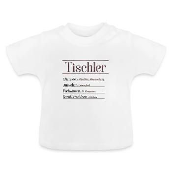 Portrait de menuisier - T-shirt bio col rond Bébé - blanc - Devant