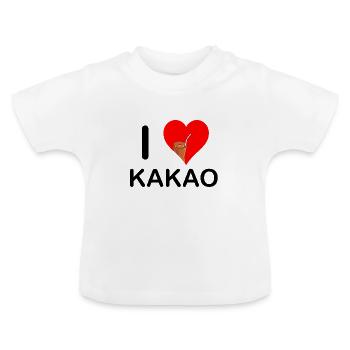 J'adore le cacao - T-shirt bio col rond Bébé - blanc - Devant
