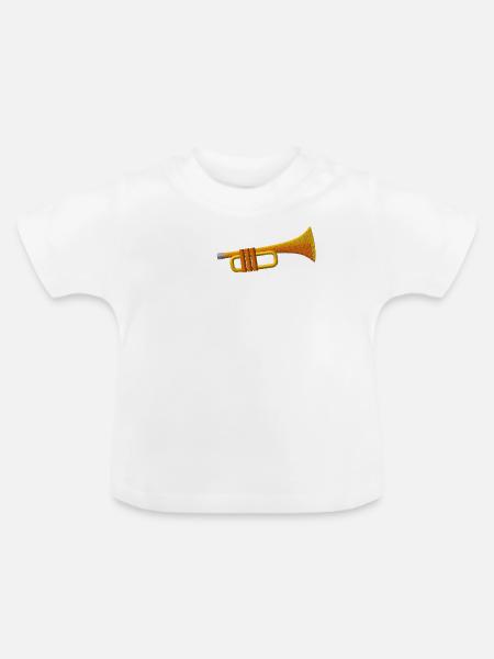 Trompette - T-shirt bio col rond Bébé - blanc