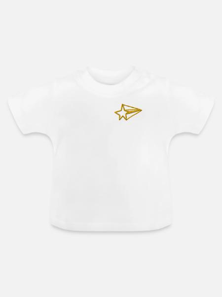 Stern bestickt - Baby Bio-T-Shirt mit Rundhals - Weiß